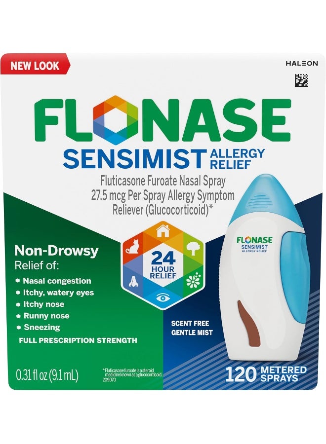 FLONASE Sensimist Allergy Relief Nasal Spray Non Drowsy Allergy Medication, Gentle Mist - 120 Sprays - Image 1