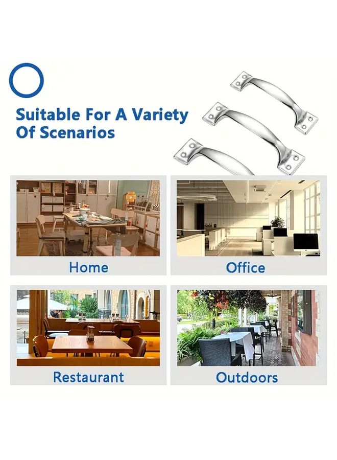 Set Of 8 6 Inch Stainless Steel Door Handles Easy Lock Switch For Barn Doors Iron Doors Home And Farm Use - Image 4
