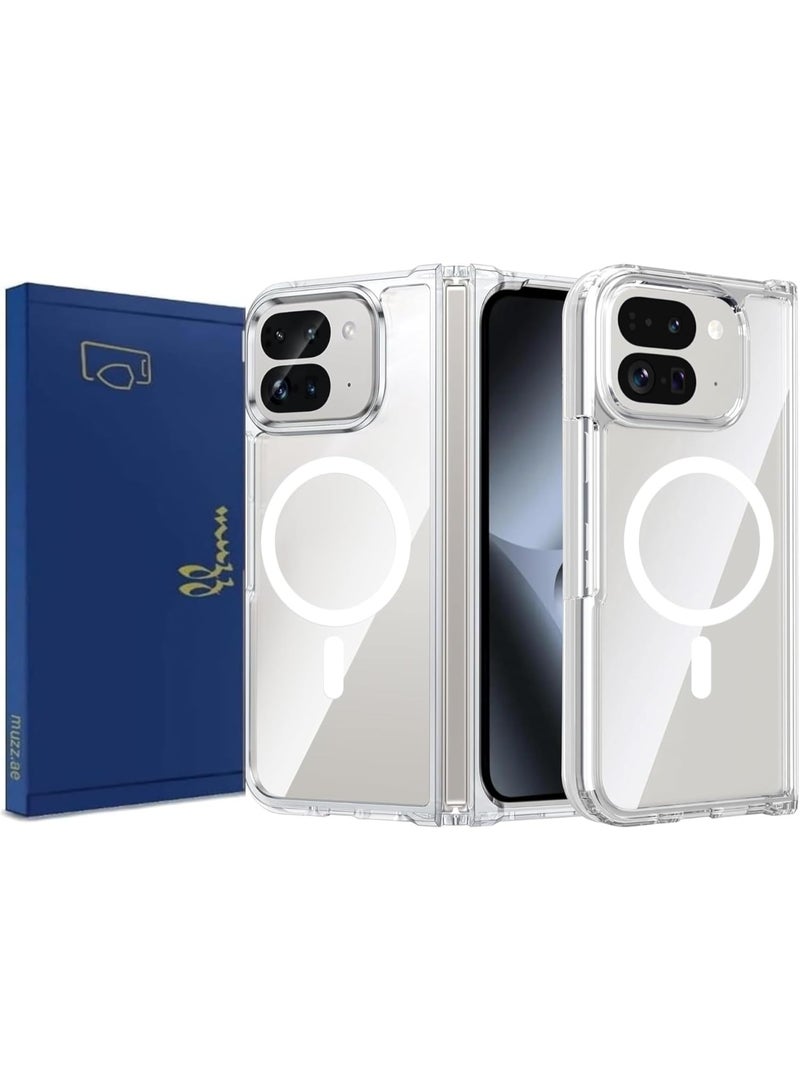 Muzz Magnetic for Google Pixel 10 Pro Fold Case Compatible with Mag-Safe and Pixelsnap Slim Thin Transparent Back Cover Non-Yellowing Shockproof Phone Case for Google Pixel 10 Pro Fold Clear - Image 1