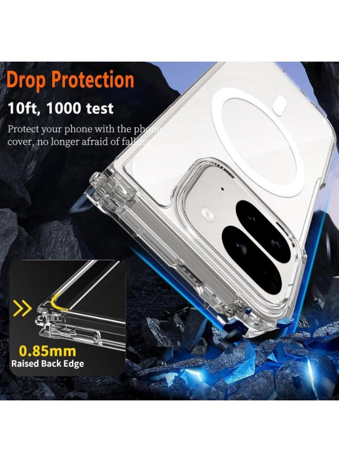 Muzz Magnetic for Google Pixel 10 Pro Fold Case Compatible with Mag-Safe and Pixelsnap Slim Thin Transparent Back Cover Non-Yellowing Shockproof Phone Case for Google Pixel 10 Pro Fold Clear - Image 4