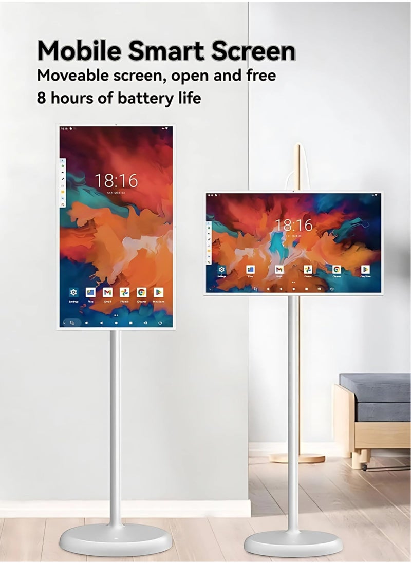 Smart Rahah Portable Smart 24-Inch Touch Screen ,1080p FHD LCD portable TV, Multi-language, Full Swivel Rotation, Voice Remote Control, Built in Android & Camera Portable Long Battery  - Image 1