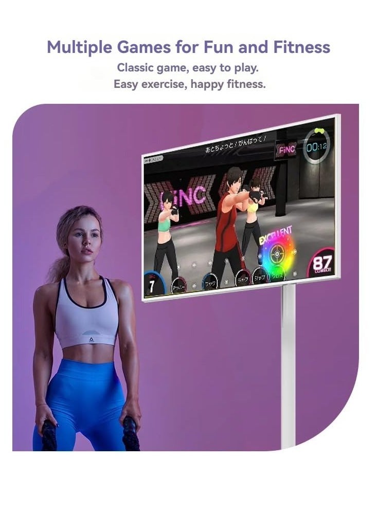 Portable Smart 24-Inch Touch Screen ,1080p FHD LCD portable TV, Multi-language, Full Swivel Rotation, Voice Remote Control, Built in Android & Camera Portable Long Battery