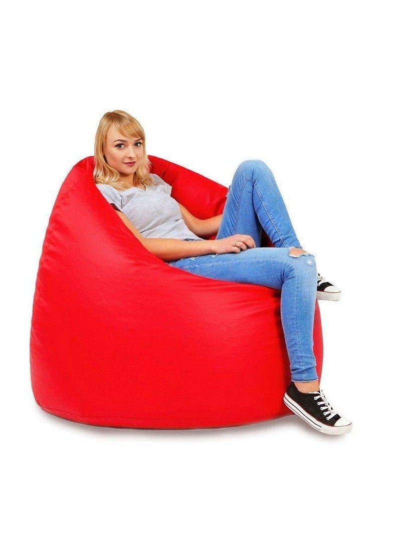 Comfy Pvc Classic Red Large Adult Bean Bag With Bouncy Virgin Beans Filling - Image 1