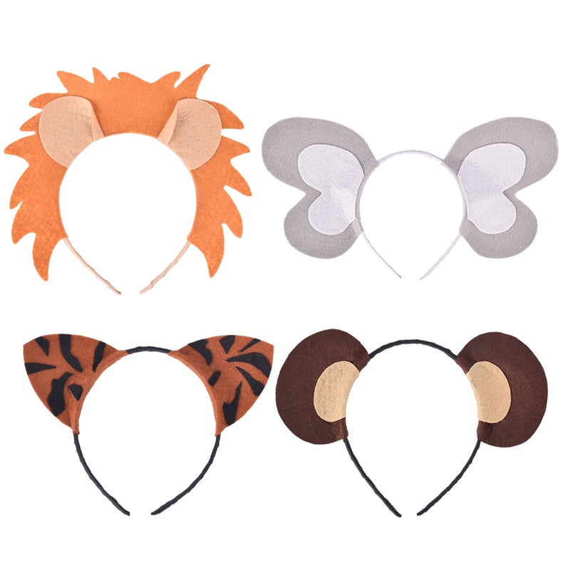 8 pcs Elephant Fashion Kids Party Headdress Animal Cosplay Kids Hair (Lion, Tiger, Elephant, ) - Image 2