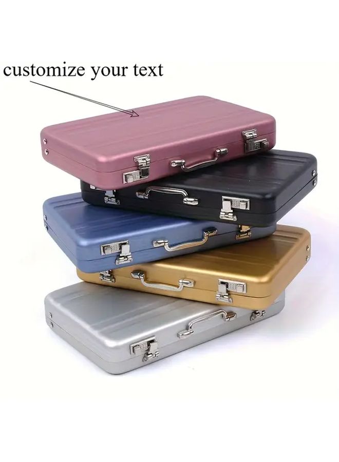 Golden Aluminum Alloy Storage Box ID Card Holder Mini Travel Organizer - Image 1