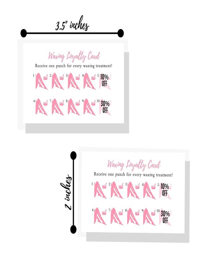 Lashicorn Waxing Loyalty Discount Punch Card | 50 Pack | White & Pink Business Card Size | Wax Skin Business Estheticians - Image 2