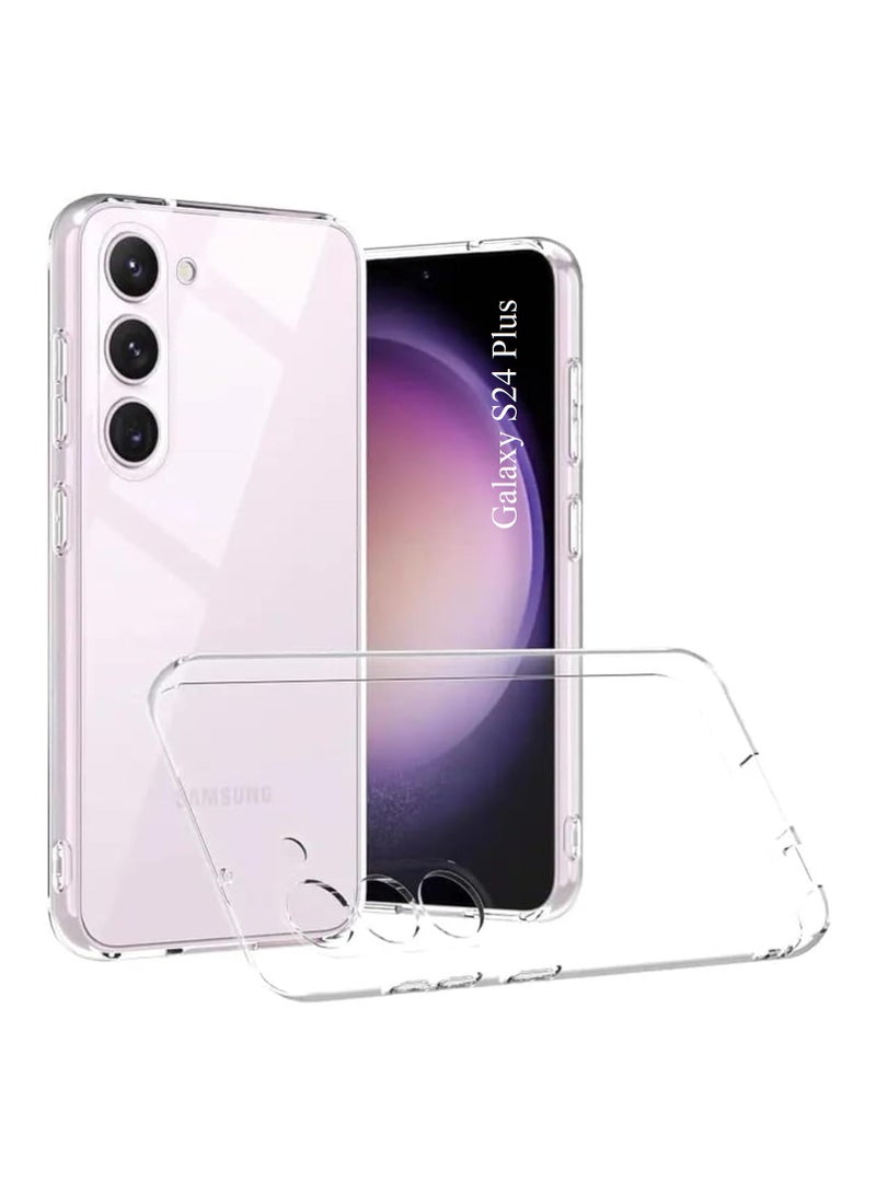 جراب شفاف لهاتف Samsung Galaxy S24 Plus، غطاء خلفي شفاف ناعم ومرن من مادة TPU مقاوم للصدمات متوافق مع هاتف Samsung Galaxy S24 Plus - Image 1