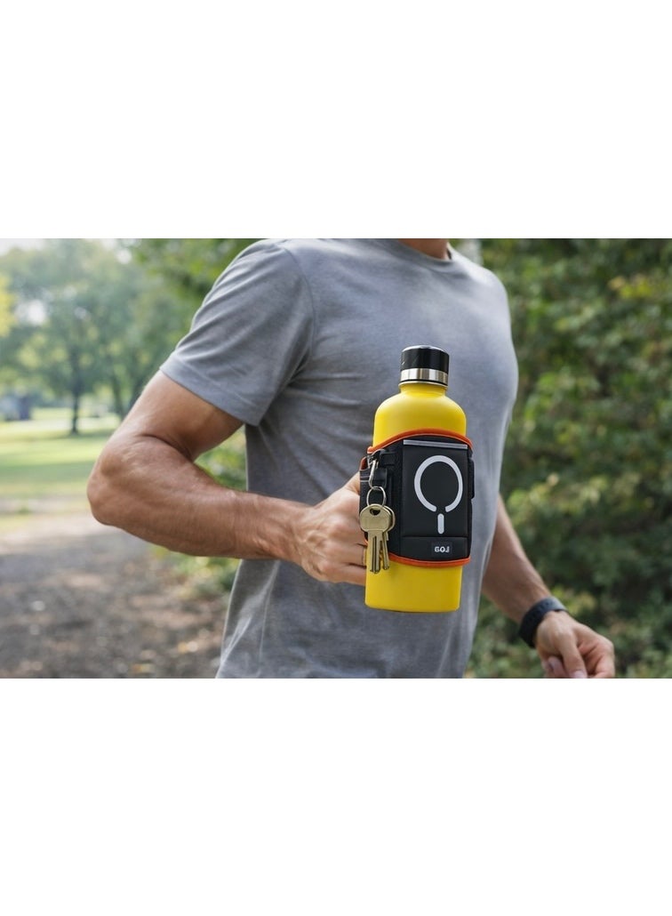 GOJI Magnetic Water Bottle Storage Bag with Built-in Battery Charger, Portable Bottle Pouch with Magnetic Hold & Key Pocket – For Gym, Cycling, Running & Outdoor Use - Image 3