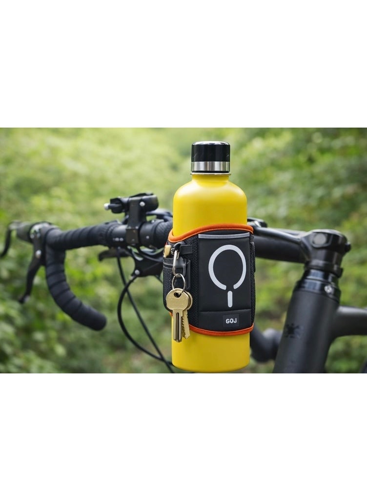 GOJI Magnetic Water Bottle Storage Bag with Built-in Battery Charger, Portable Bottle Pouch with Magnetic Hold & Key Pocket – For Gym, Cycling, Running & Outdoor Use - Image 2