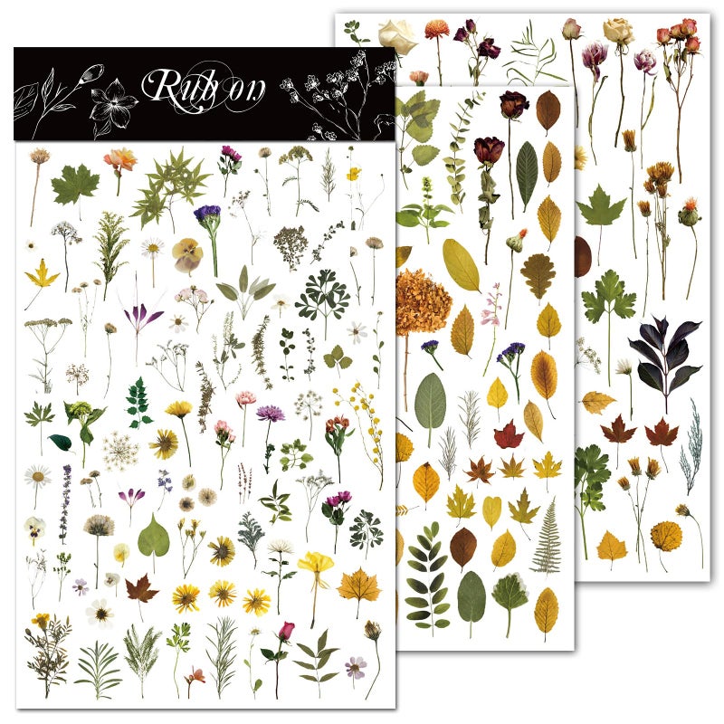 CATaireen Rub on Transfers for Crafts Vintage Scrapbooking Stickers Small Decals Adults Journaling DIY Supplies Use for Fabric Paper Wood Stone Canvas Acrylic Cloth Dried Flower - Image 3
