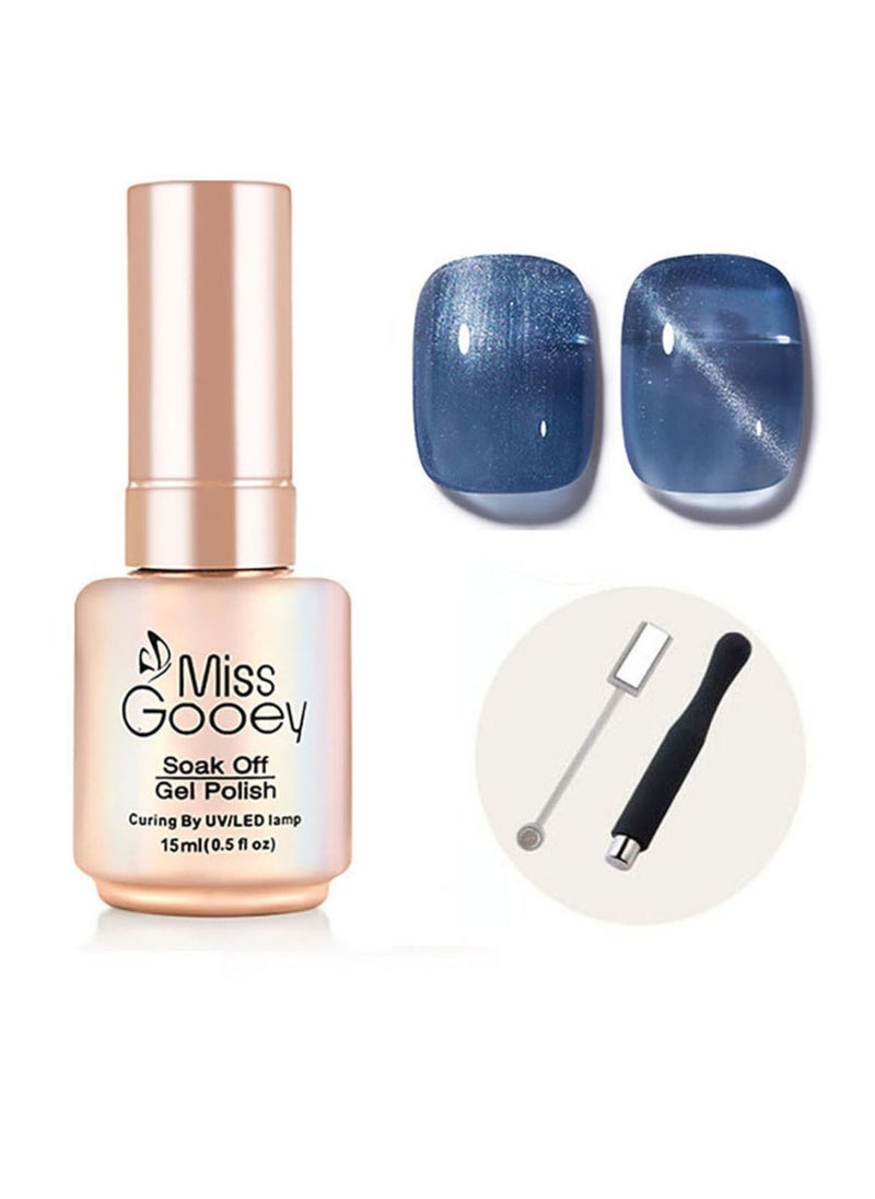 Miss Gooey Nail Polish Set Gel Nail Polish Cat Eye Color Change Glitter with Magnetic Stick Kit Super Shiny Color Long Lasting UV LED Needs Quick Drying Magnetic Art Manicure DIY At Home Soak for Women  - Image 1