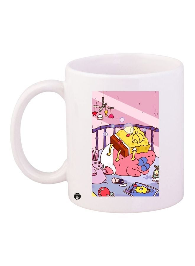 RYN SpongeBob SquarePants Printed Coffee Mug White/Pink/Yellow 11ounce