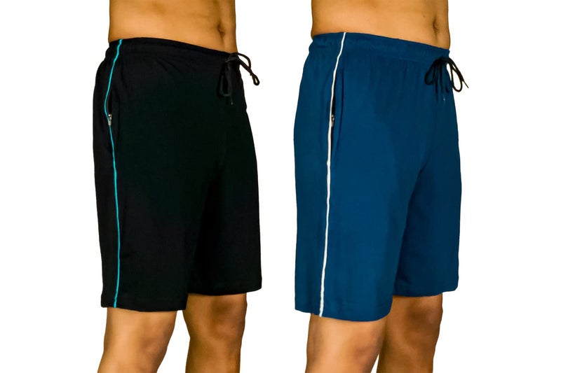 0-DEGREE Men's Relaxed Shorts with Zip Pocket (Multicolor, XL) - Image 1