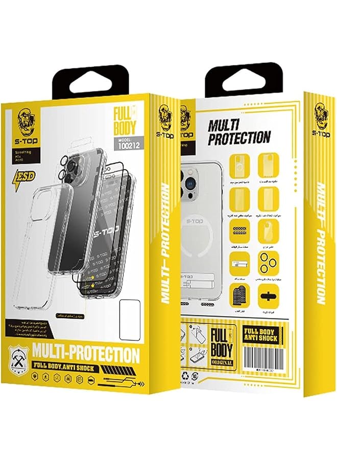 اس-توب جراب حماية كامل متوافق مع آيفون 14 برو ماكس جراب متوافق مع آيفون 14 برو ماكس، جراب حماية كامل ومتين بلون شفاف - Image 1