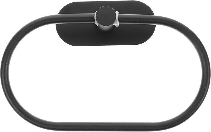 Matte Black Stainless Steel Towel Ring Wall Mounted Rustproof Bathroom Hand Towel Holder - Image 2