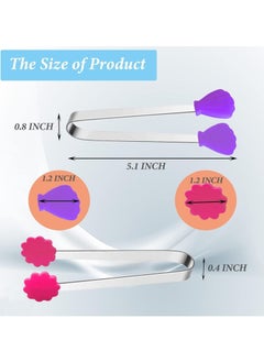 Y&D 6PCS Silicone Mini Tongs, 5Inch Hand Shape Food Colourful Small Kids Kitchen Tongs for Serving Food, Ice Cube, Fruits, Sugar, Barbecue  - Image 3