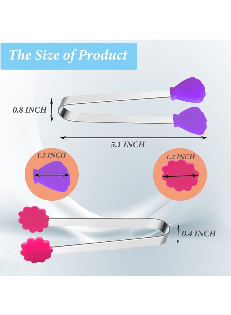 Y&D 6PCS Silicone Mini Tongs, 5Inch Hand Shape Food Colourful Small Kids Kitchen Tongs for Serving Food, Ice Cube, Fruits, Sugar, Barbecue  - Image 3