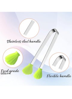 Y&D 6PCS Silicone Mini Tongs, 5Inch Hand Shape Food Colourful Small Kids Kitchen Tongs for Serving Food, Ice Cube, Fruits, Sugar, Barbecue  - Image 2