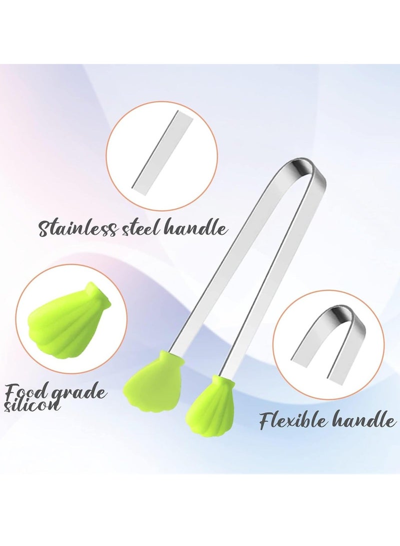 Y&D 6PCS Silicone Mini Tongs, 5Inch Hand Shape Food Colourful Small Kids Kitchen Tongs for Serving Food, Ice Cube, Fruits, Sugar, Barbecue  - Image 2