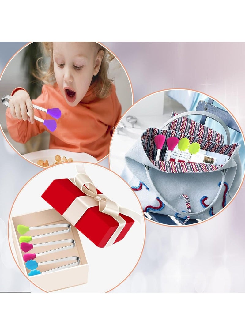Y&D 6PCS Silicone Mini Tongs, 5Inch Hand Shape Food Colourful Small Kids Kitchen Tongs for Serving Food, Ice Cube, Fruits, Sugar, Barbecue  - Image 4