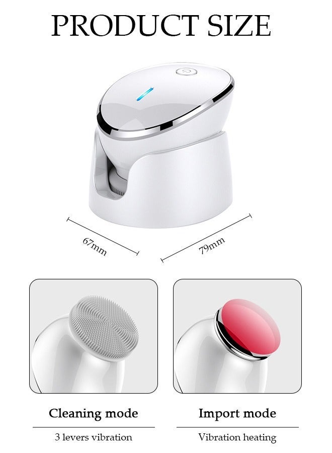 DUNISO 2 IN 1 Electric Face Deep Cleansing Brush Spin Pore Cleaner Face Wash Machine Facial Massager Skin Care tools Electric Eye Beauty Device Heating and Vibration Facial Massage Beauty Device - Image 3