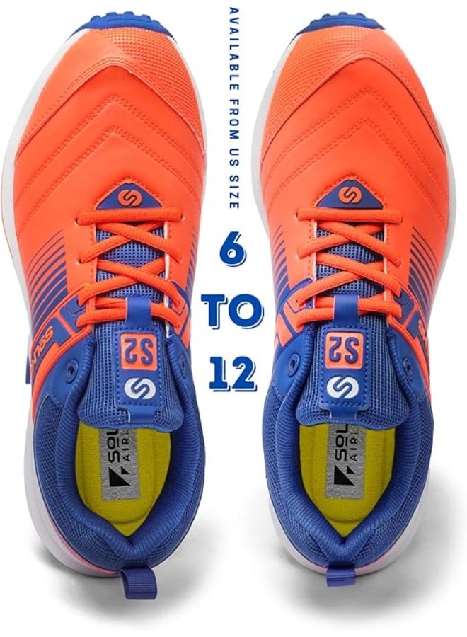 SOLM8 S2 Cricket Shoes Men Boys Junior Players - Advanced Grip Rubber Spikes for Turf/Grass, Ultralight Cushioning in Bright Colors (2025 Edition) - Image 2