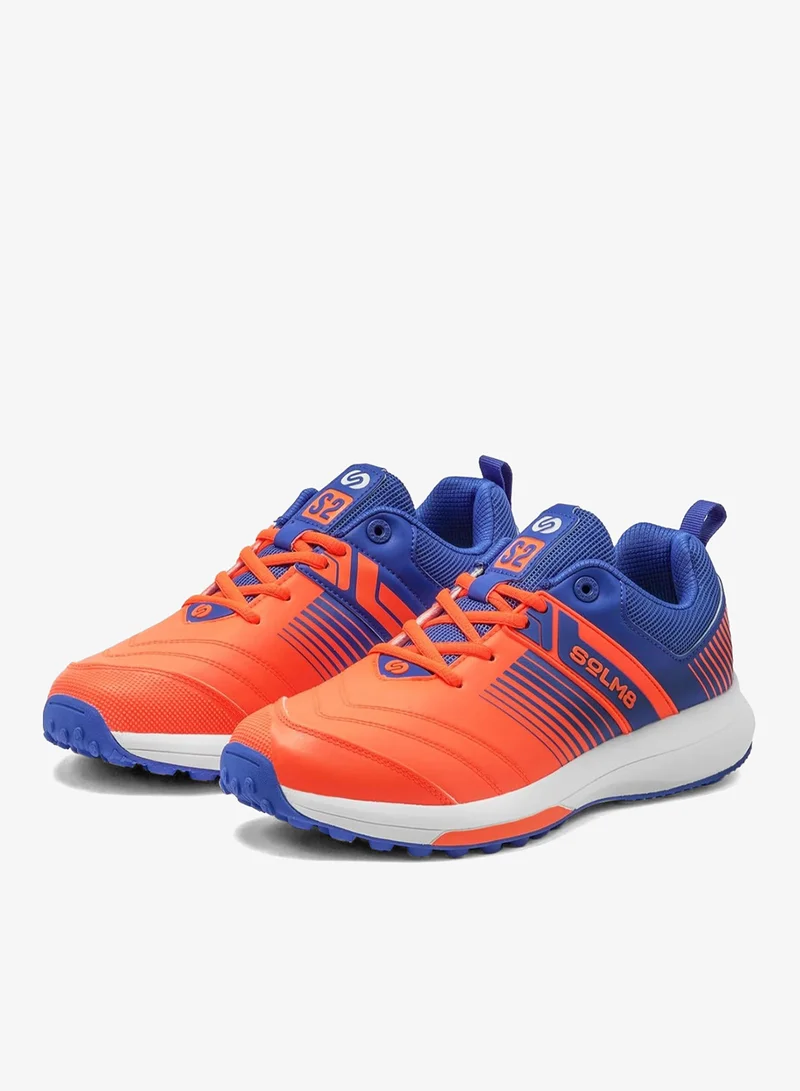 Solm8 Orange Blue S2 Unisex Cricket Shoes with Advanced Rubber Spikes  | Best Price UAE