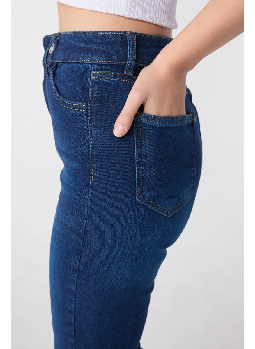 Tofisa 23659-DARK-BLUE Skinny Lycra Jeans