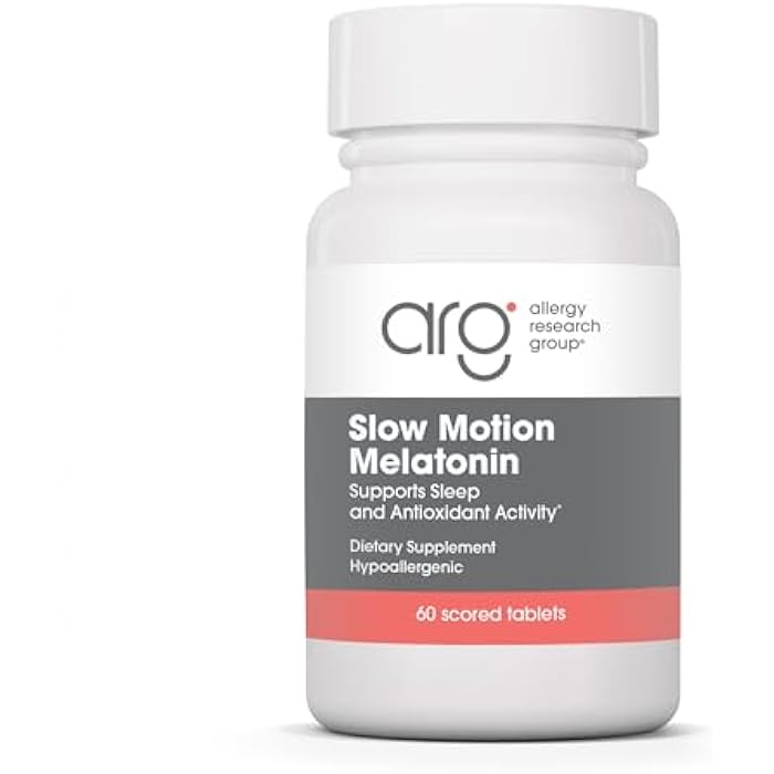 Allergy Research Group Slow Motion Melatonin - Sleep Aid, Low Dose, Lipid Matrix, 1mg Supplement, Pure, Hypoallergenic, Scored Tablets - 60 Count - Image 1