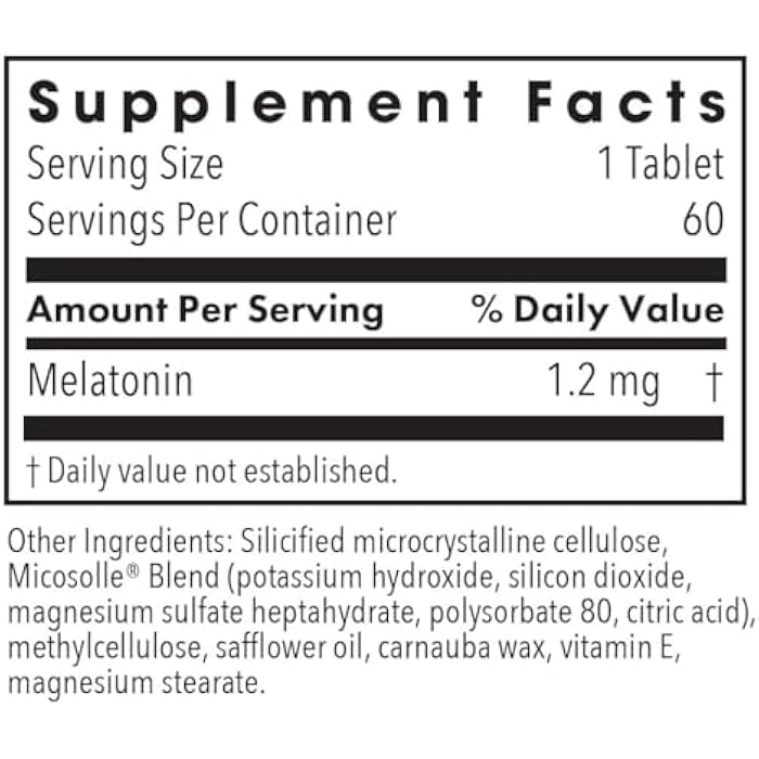 Allergy Research Group Slow Motion Melatonin - Sleep Aid, Low Dose, Lipid Matrix, 1mg Supplement, Pure, Hypoallergenic, Scored Tablets - 60 Count - Image 2