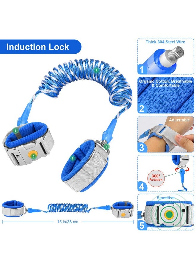 Accmor Anti Lost Wrist Link with Induction Lock, 2 Pack Upgraded Toddler Leash, Reflective Kids Wrist Leash for Baby, Child Walking Wristband with Magnetic Unlock Design for Boys & Girls (6.5ft) - Image 2