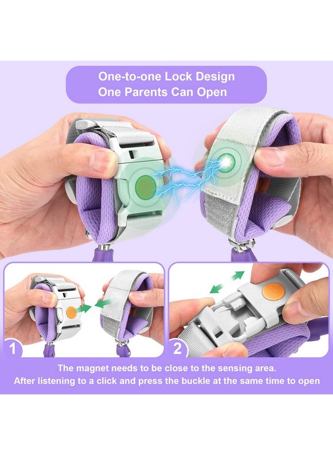 Accmor Anti Lost Wrist Link with Induction Lock, 2 Pack Upgraded Toddler Leash, Reflective Kids Wrist Leash for Baby, Child Walking Wristband with Magnetic Unlock Design for Boys & Girls (6.5ft) - Image 3