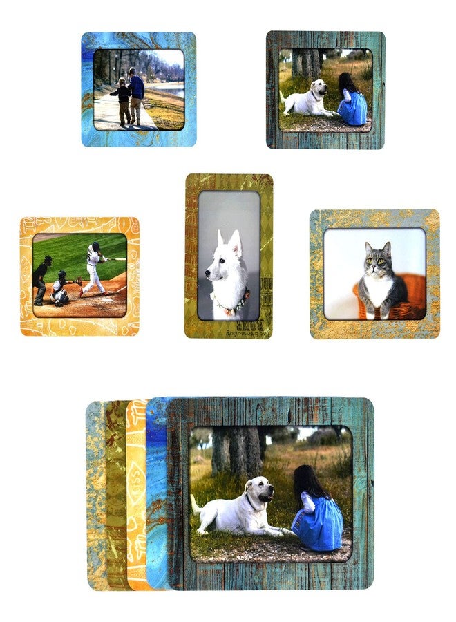 LAGIPA 4x6 Magnetic Picture Frame for Refrigerator/Home/Office/Wall, Magnetic Photo Display Frame, Fridge Magnets, Retro Style Magnet Board Decor, Magnet & Self-adhesive 2 Stick Way(5Pack) - Image 1