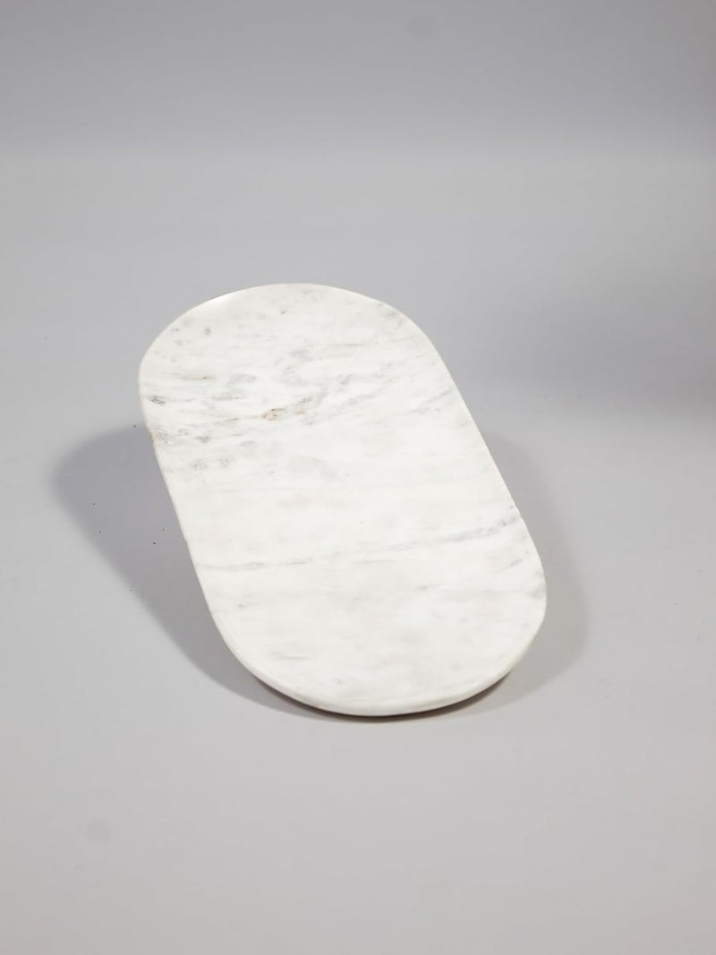 MARBIQUE Handcrafted Indian Marble Tray Bathroom Vanity Tray Jewelry Organizer Decorative Serving Tray for Tea Coffee Home Dcor Storage Elegant Housewarming Wedding Gift 1530 cm - Image 1
