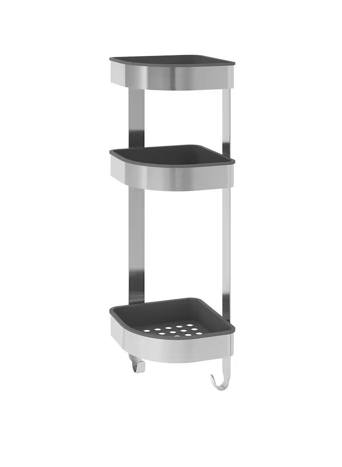 Corner wall shelf unit, stainless steel19x58 cm - Image 1