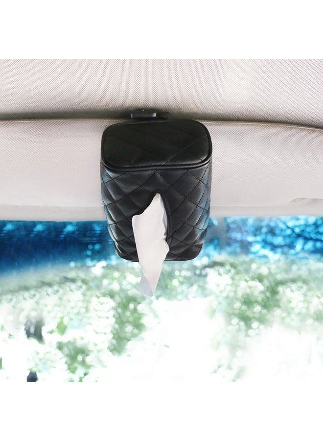 2 Packs Car Tissue Holder, Generic Car leather tissue holder for car back seat headrest hanging tissue boxes holder case multi-use car tissue paper holder - for Cars/Trucks/SUVs (Ergonomic Design, Easy Installation) - Image 2