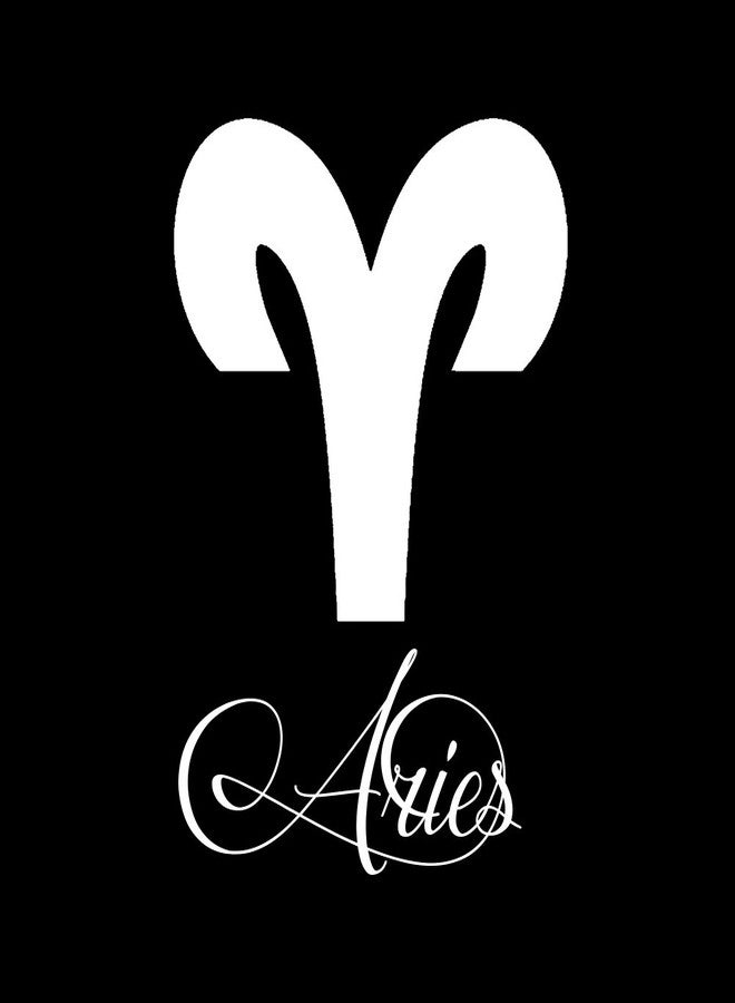 Decal Serpent Zodiac Sign Aries Script Writing Silhouette 6" Vinyl Sticker Car Decal (6" White) - Image 2