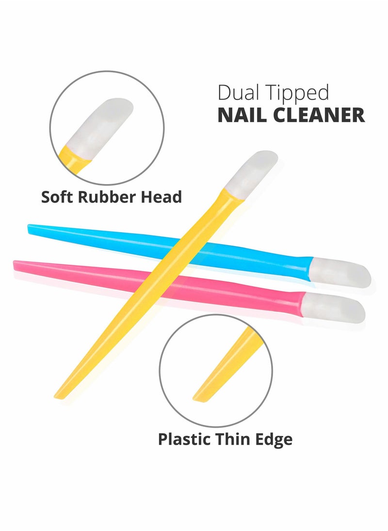SYOSI - Nail Cuticle Pusher, Trimmer with Rubber Tip Plastic Handle, Manicure Cleaning Tool Unisex, 6 Colors (30Pcs) - Image 1