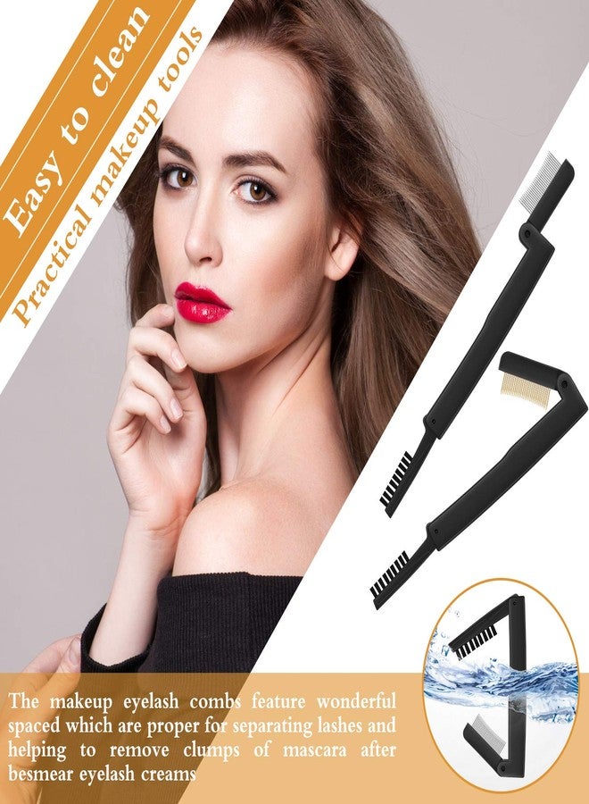 Maitys 2 Pcs Folding Eyelash Comb, Eyelash Separator Tool Eyebrow Comb for Women, Dual Sided Mascara Brow Grooming, Lash Separator Applicator Beauty Makeup Tool - Image 4