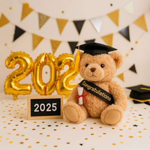 WEIGEDU Graduation Gift Teddy Bear Stuffed Animal Plush Toy with Cap, Sash & Diploma, Graduation Gift for Kids, Students, Boys & Girls, 12 Inch - Image 3