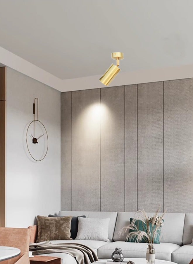 طقم إضاءة مسار LED، مصباح سقف اتجاهي، شريط إضاءة أحادي الاتجاه، تركيبات إضاءة داخلية حديثة مثبتة على الحائط مع رأس ضوء ذهبي قابل للتدوير بمرونة في قاعدة GU10، يتم تسليمه بدون مصابيح - Image 5