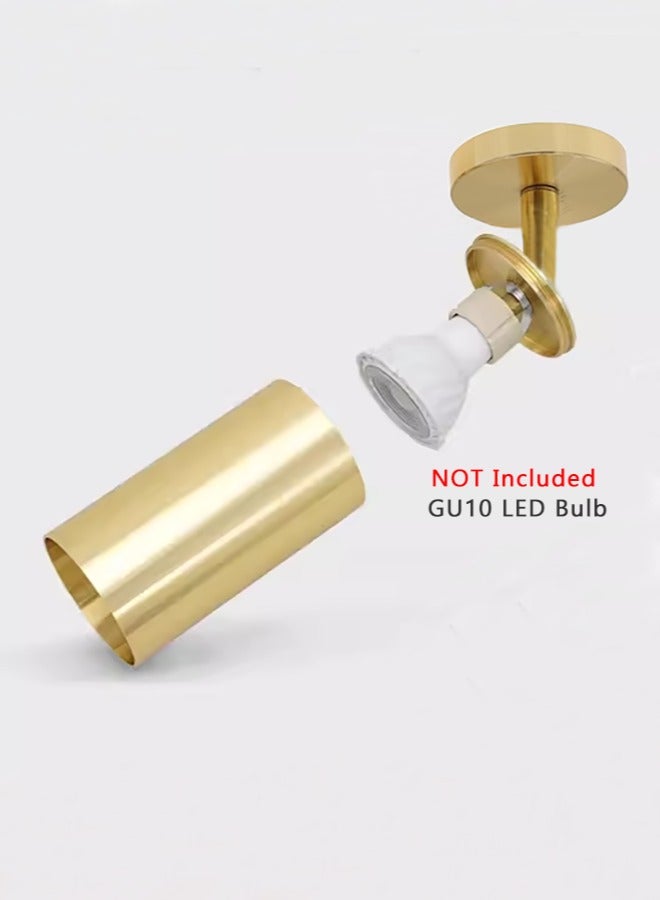 طقم إضاءة مسار LED، مصباح سقف اتجاهي، شريط إضاءة أحادي الاتجاه، تركيبات إضاءة داخلية حديثة مثبتة على الحائط مع رأس ضوء ذهبي قابل للتدوير بمرونة في قاعدة GU10، يتم تسليمه بدون مصابيح - Image 2