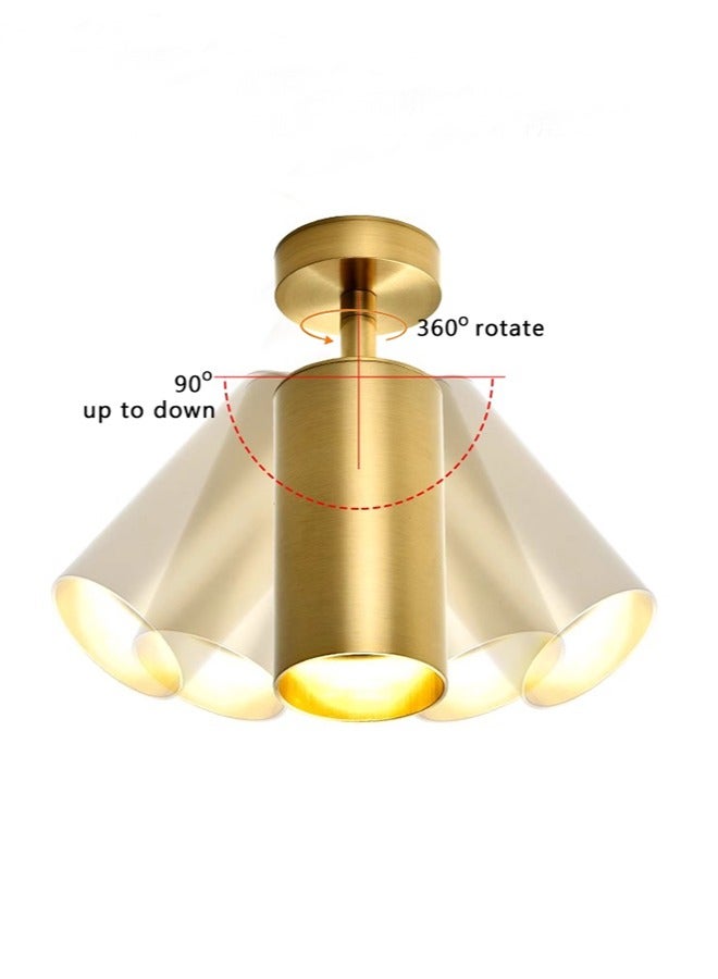 طقم إضاءة مسار LED، مصباح سقف اتجاهي، شريط إضاءة أحادي الاتجاه، تركيبات إضاءة داخلية حديثة مثبتة على الحائط مع رأس ضوء ذهبي قابل للتدوير بمرونة في قاعدة GU10، يتم تسليمه بدون مصابيح - Image 3