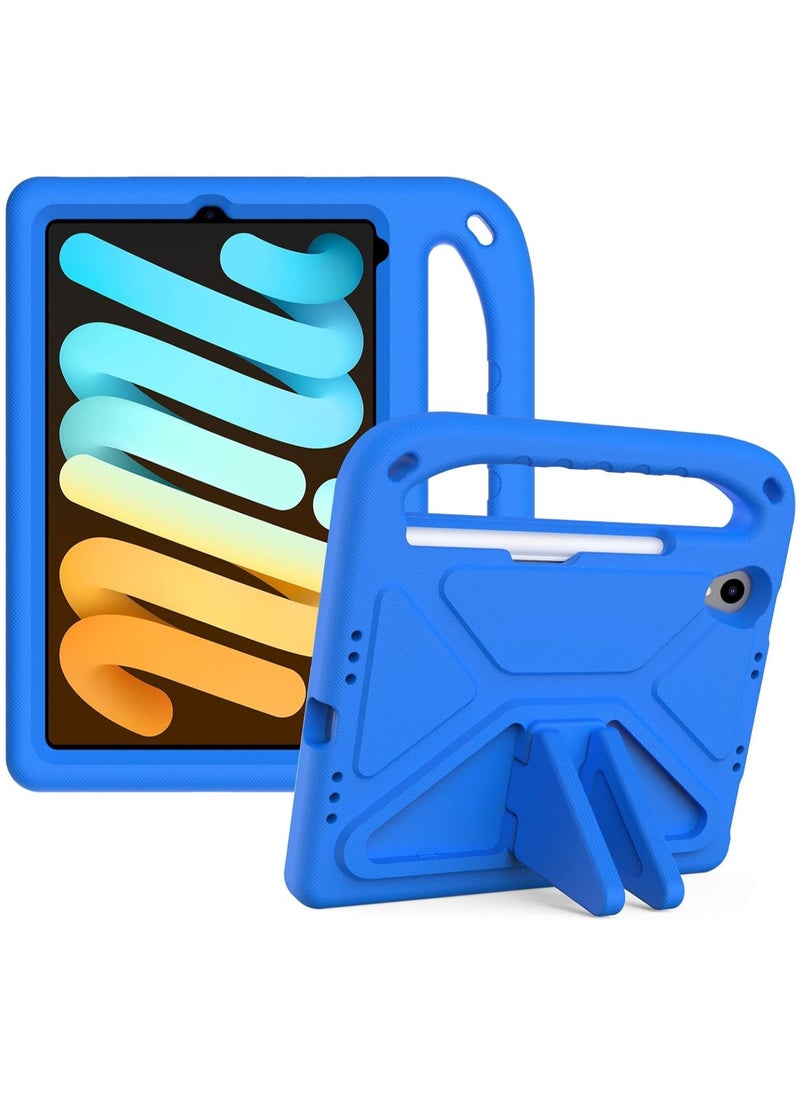 VKL - Cover Case Compatible with iPad mini 6 Case 8.3 Inch, Kids Case for iPad mini 6th Generation, EVA Foam Protective Shockproof Handle Cover Stand Case for iPad Mini 6 8.3" 2021 (Blue) - Image 1
