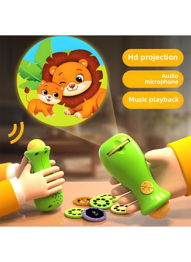 Generic - Children's Projector Story Machine Luminous Toy Theater Baby Bedtime Audio Early Education Flashlight Starry Sky-Color:Blue Projection Flashlight-single Function-Specification:128 Projection Patterns In Total - Image 1