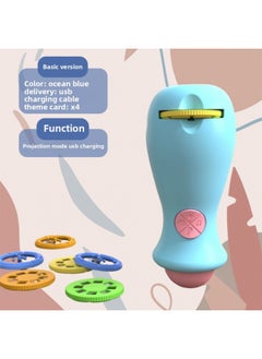 Children's Projector Story Machine Luminous Toy Theater Baby Bedtime Audio Early Education Flashlight Starry Sky-Color:Blue Projection Flashlight-single Function-Specification:128 Projection Patterns In Total