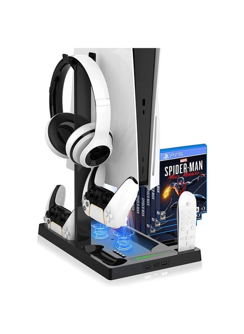 COOLBABY Vertical Stand with Cooling Fan for PS5 Console and PS5 Digital Edition PS5 Dualsense Charging Station