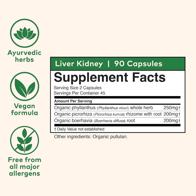 Organic India Liver Kidney Support Herbal Supplement | Detox, Metabolism & Blood Cleansing, 90 Veg Capsules - Image 2