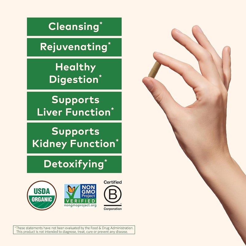 Organic India Liver Kidney Support Herbal Supplement | Detox, Metabolism & Blood Cleansing, 90 Veg Capsules - Image 3