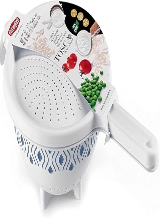 Stefanplast Stefan Plast Rice colander white - palace blue